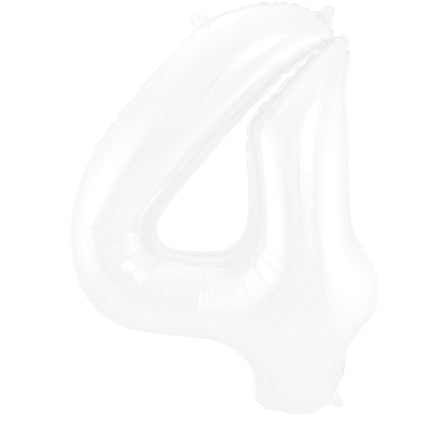 Pallone Foil Figura 4 Bianco Opaco XL 86cm vuoto