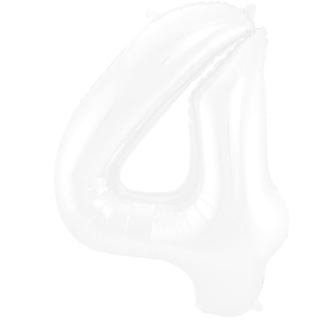 Pallone Foil Figura 4 Bianco Opaco XL 86cm vuoto