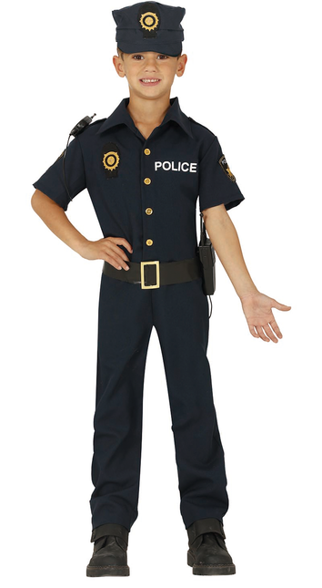 Costume da poliziotto bambino blu