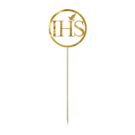 Cake topper Comunione IHS Oro 22cm