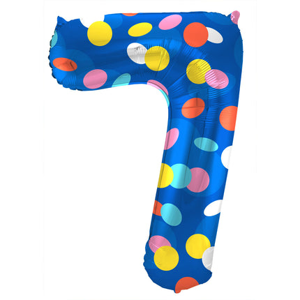 Palloncino Numero 7 Anni Puntini Vuoto 86cm