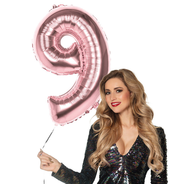 Palloncino con figura in oro rosa 9 anni 86 cm