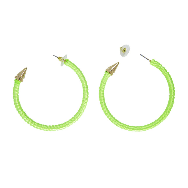 Orecchini verde neon Anelli