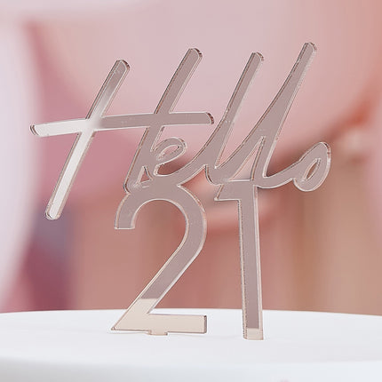 Cake topper oro rosa 21 anni 10m