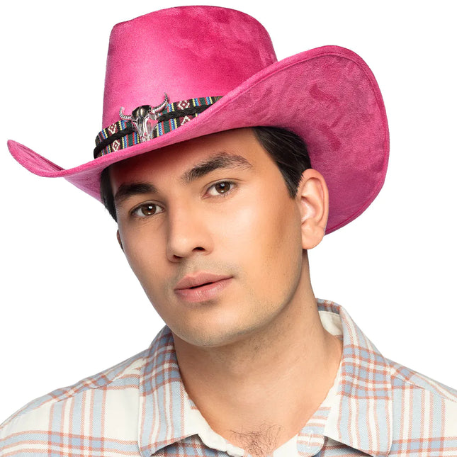 Cappello da Cowboy Rosa Luxe