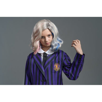 Costume Wednesday Uniforme scolastica nero/viola bambino