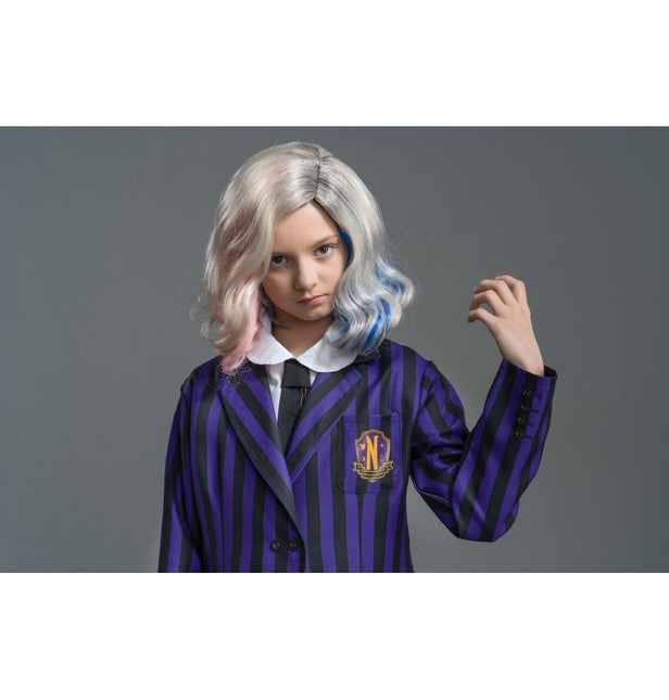 Costume Wednesday Uniforme scolastica nero/viola bambino