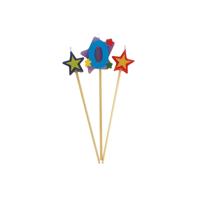 Set di candele 0 Year Stars 26cm 3pcs