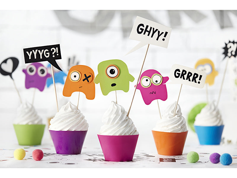 Cake topper Monster 20,5 cm 6 pezzi