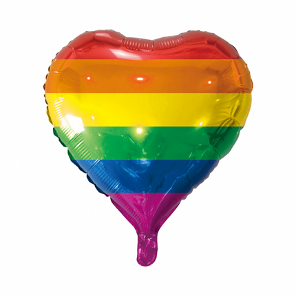 Palloncino ad elio Cuore Arcobaleno 45 cm vuoto