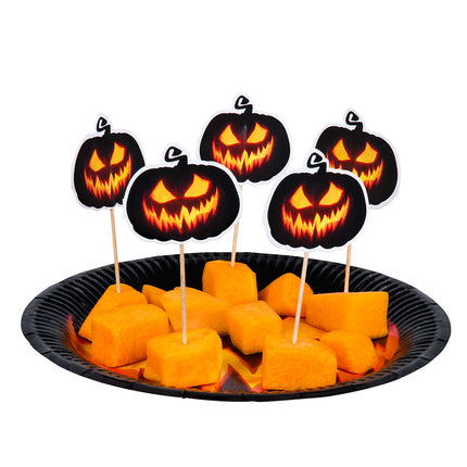 Picks per cocktail di Halloween Zucca inquietante 12 pezzi