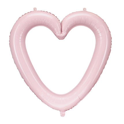 Palloncino ad elio con cornice a cuore vuoto 72 cm