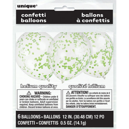 Palloncini Confertti Verde Lime 40cm 6 pezzi