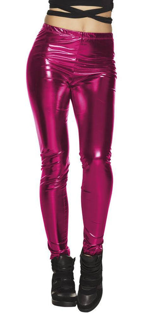 Legging rosa metallizzato