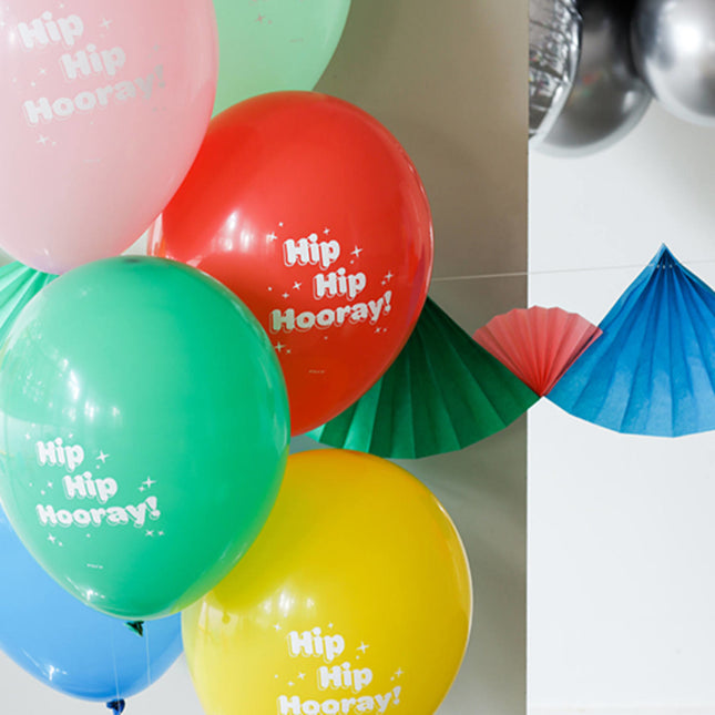 Palloncini Hip Hip Hooray Colorati 33cm 6pz