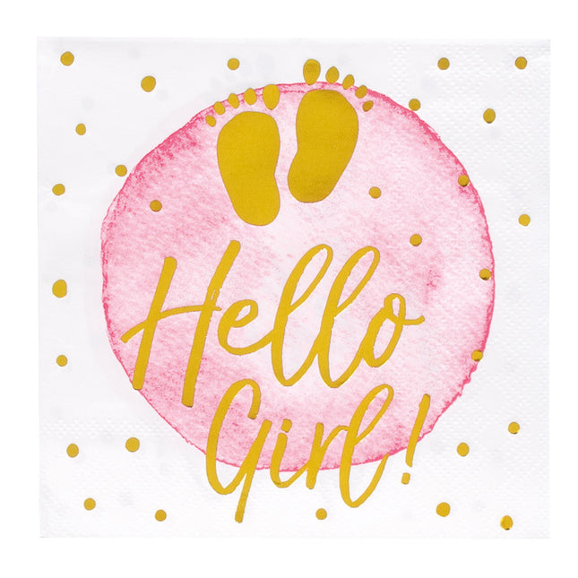 Tovaglioli Hello Girl di carta 33 cm