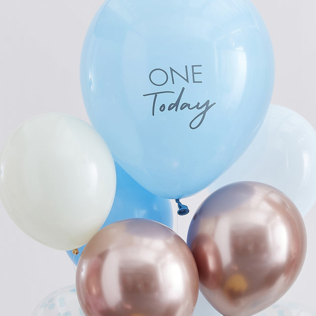 Set di palloncini blu 1 anno 10 pezzi