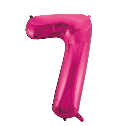 Palloncino Foil Figura 7 Fucsia XL 86cm vuoto