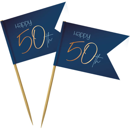 Prickers 50 anni blu 6,5 cm 36 pezzi