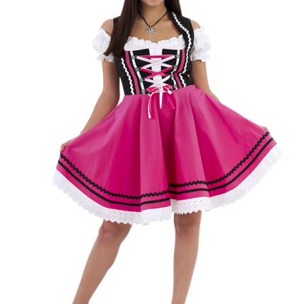 Dirndl 2-dlg., nero/rosa, camicetta Carmen