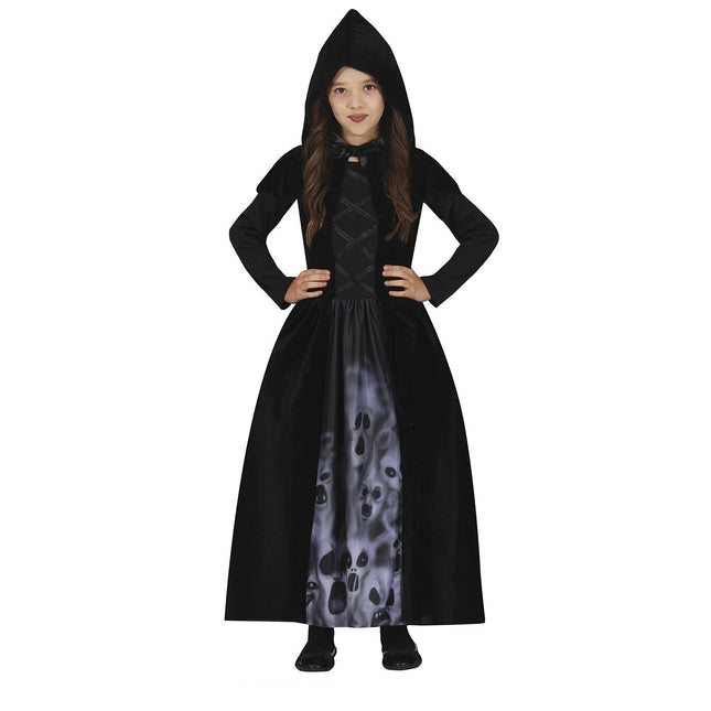 Costume da fantasma di Halloween da ragazza nero