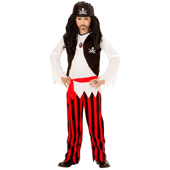 Costume da pirata rosso bianco bambino