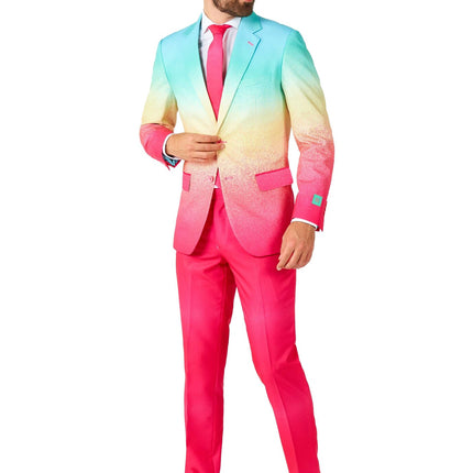 Tuta blu fucsia arcobaleno da uomo OppoSuits