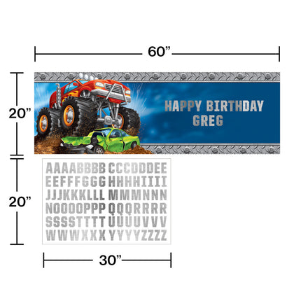 Striscione Monster Truck personalizzabile 1,5m