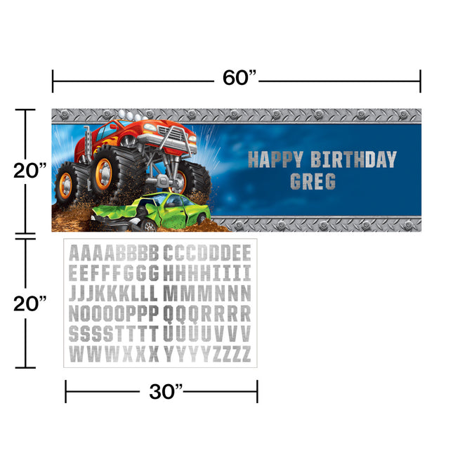 Striscione Monster Truck personalizzabile 1,5m