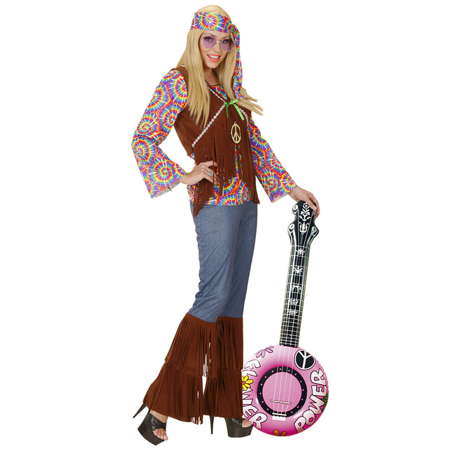 Hippie 60S Finto Banjo Rosa Gonfiabile 1m