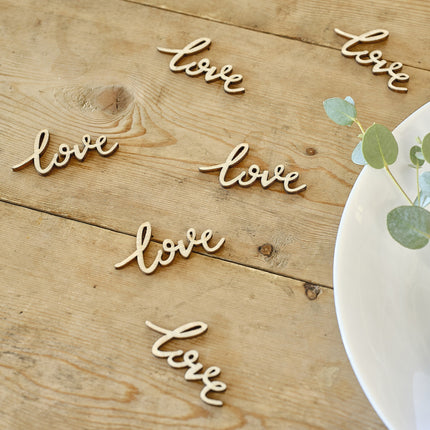 Coriandoli da tavolo Love Wood 5,5 cm 25 pezzi