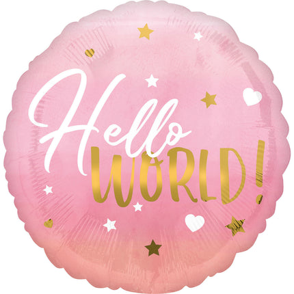 Palloncino a elio Hello World Girl vuoto 45 cm