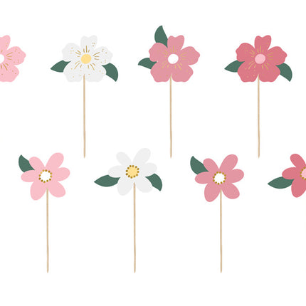 Cake topper Fiori 14,5 cm 8 pezzi