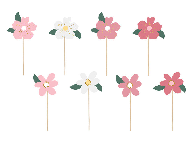 Cake topper Fiori 14,5 cm 8 pezzi