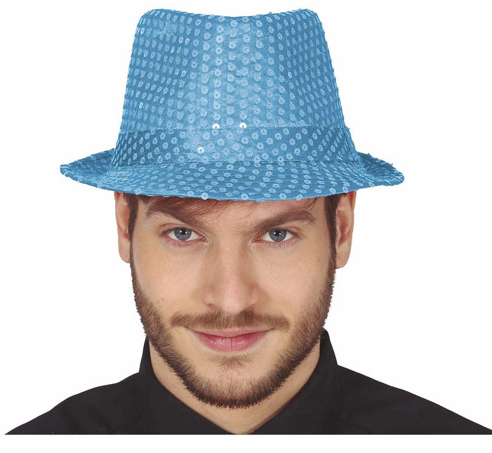 Cappello azzurro glitterato