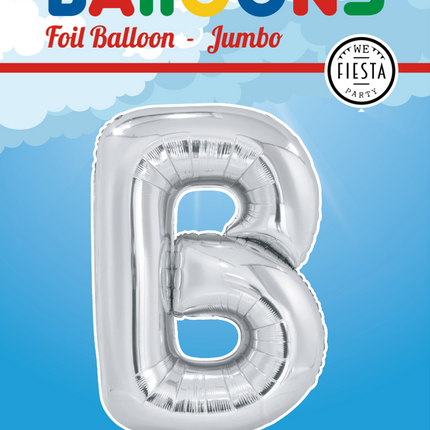 Palloncino in foil Lettera B Argento XL 102cm vuoto