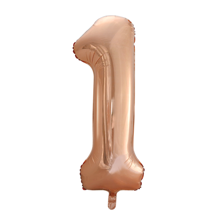 Pallone Foil Figura 1 Oro Rosa XL 86cm vuoto