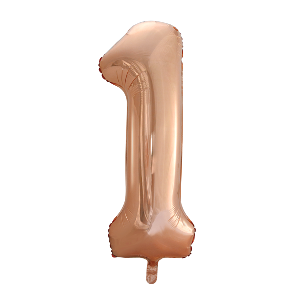 Pallone Foil Figura 1 Oro Rosa XL 86cm vuoto