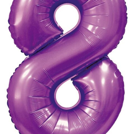 Palloncino numero viola 8 anni lucido 86 cm