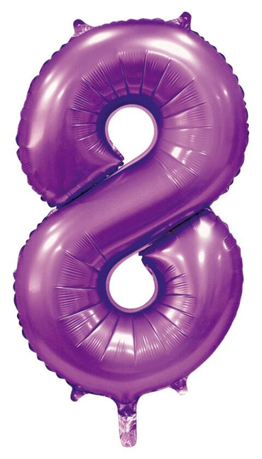 Palloncino numero viola 8 anni lucido 86 cm