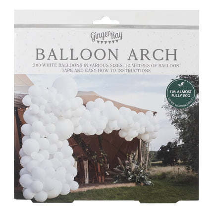 Arco di palloncini bianco XL fai da te