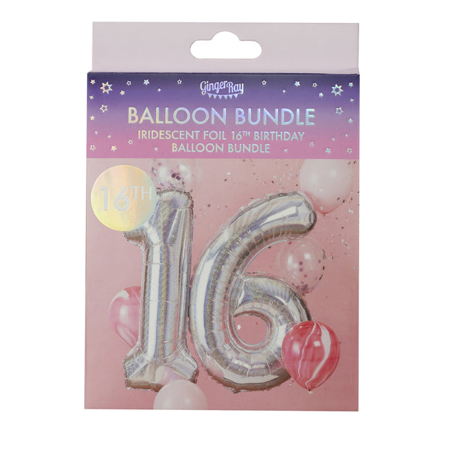 Set di palloncini 16 anni Coriandoli 2 pezzi