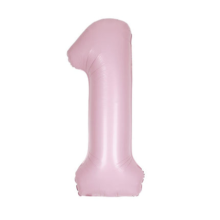 Palloncino Rosa Figura 1 Anno Opaco 86cm