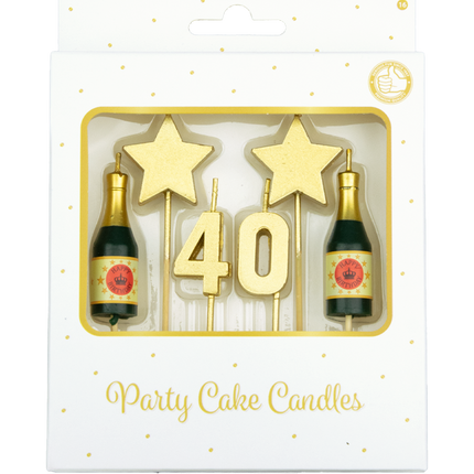 Candele 40 anni Champagne 17,5 cm