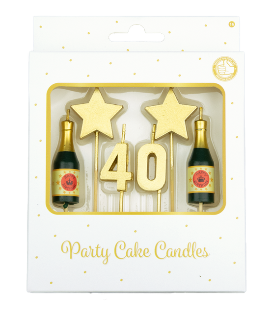 Candele 40 anni Champagne 17,5 cm