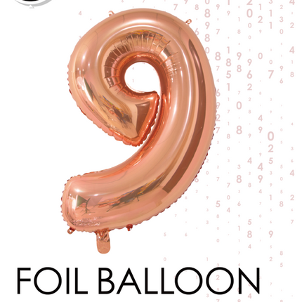 Pallone in foil Figura 9 Oro Rosa 66 cm