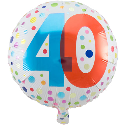 Palloncino ad elio 40 anni a pois 45 cm vuoto