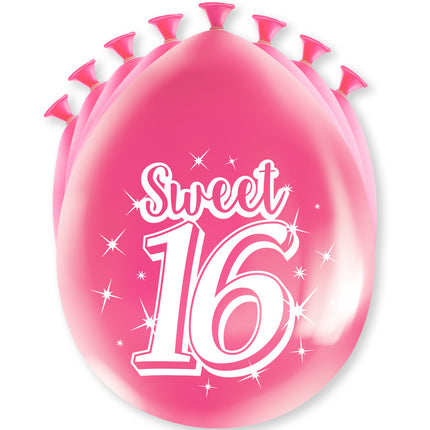 Palloncini Sweet 16 16 anni rosa 30cm 8pz