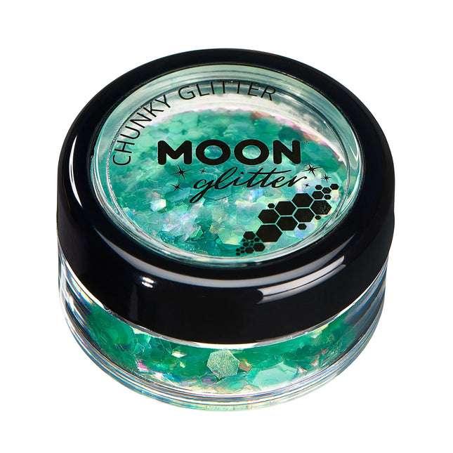 Moon Glitter Iridescent Chunky Glitter Verde 3g