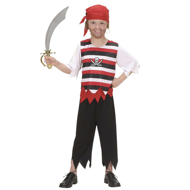 Costume da pirata rosso bianco nero bambino